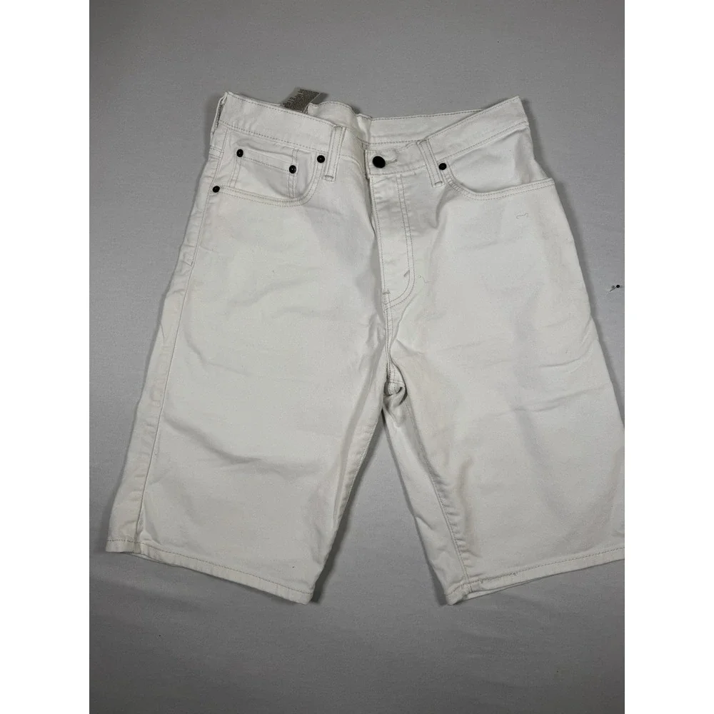 Levis 569 Shorts Mens 32 White Denim Relaxed Fit Bermuda 5 Pocket Zip Fly Casual